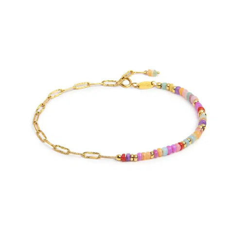 Bracciale Marlù donna con perline colorate e catena a maglia larga