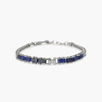 Bracciale Kidult uomo con catena franco con sodalite blu