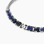 Bracciale Kidult uomo con catena franco con sodalite blu