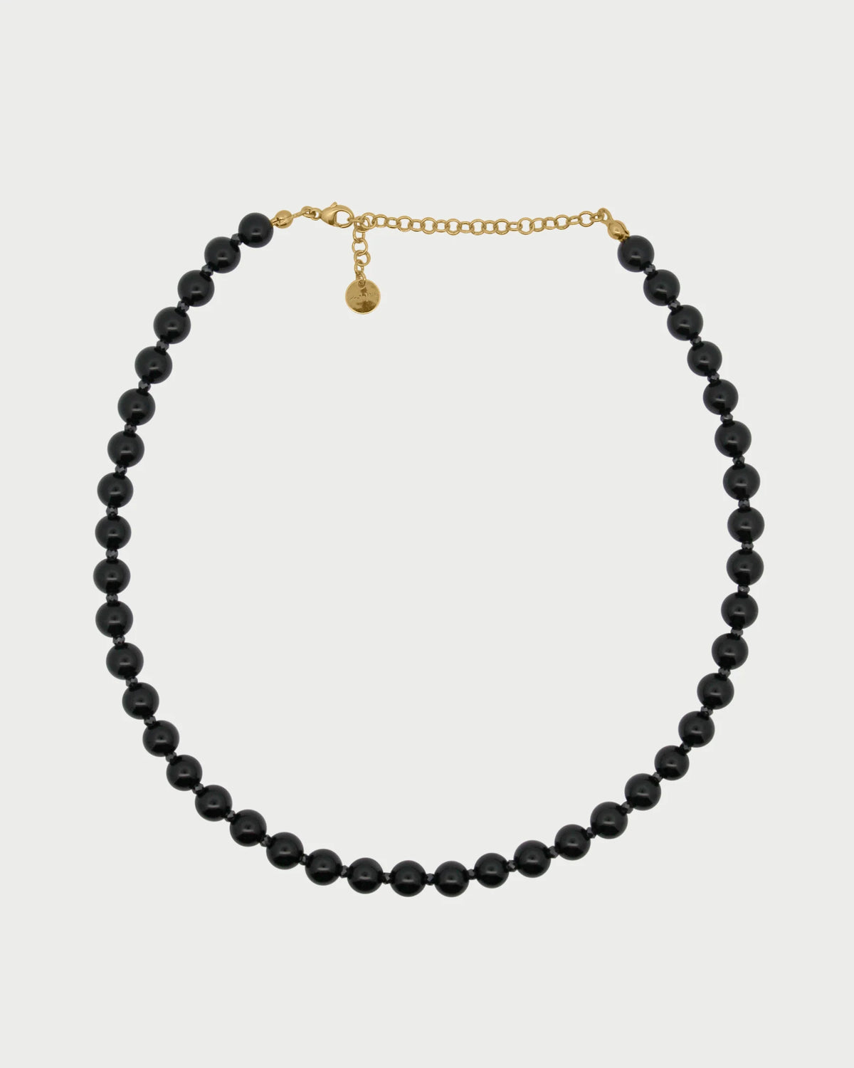 Collana Rue des Mille Charm bar Base agata nera e zirconi milky
