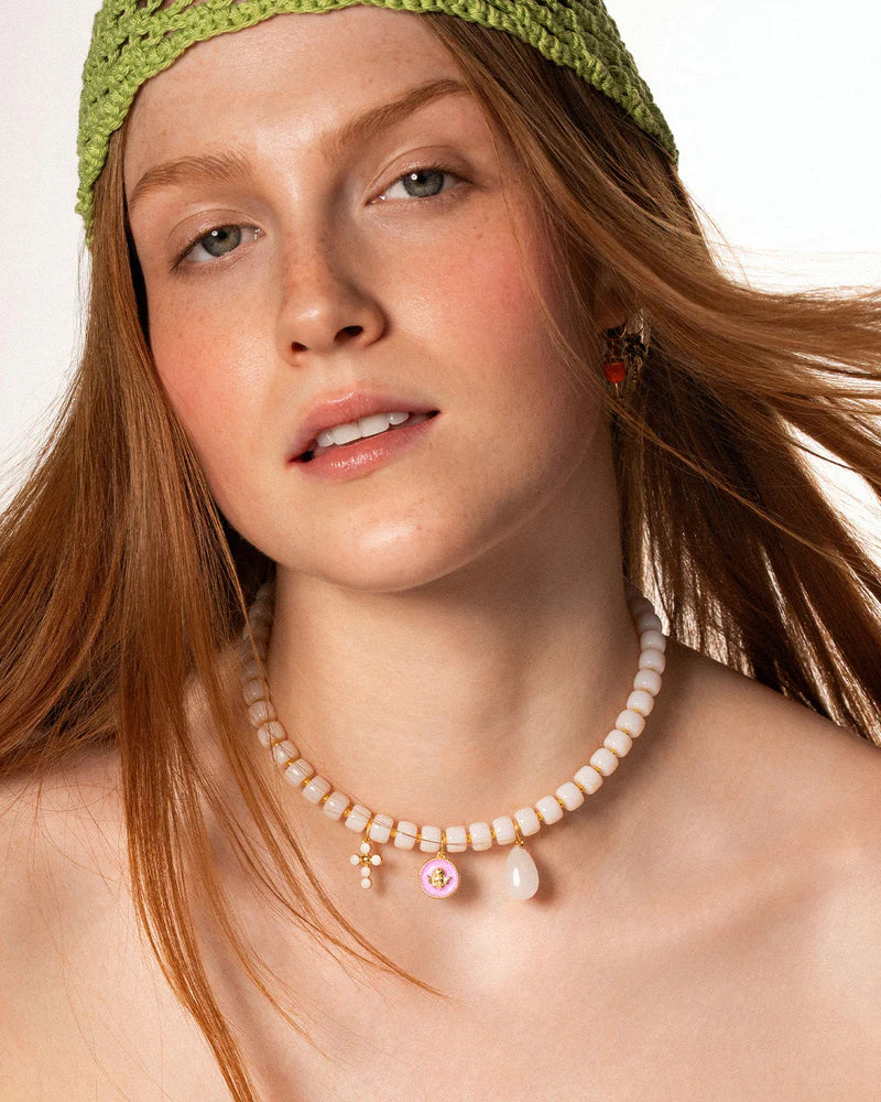 Charm Rue des Mille Charm bar Angelo smaltato rosa