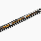 Bracciale Kidult uomo in acciaio e occhio di tigre