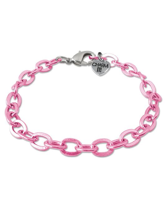 Bracciale CharmIT! a maglie di catena rosa