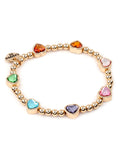 Bracciale CharmIT! Perline a forma di cuore dorato