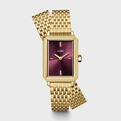 Orologio Cluse Fluette Double gold Wine