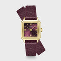 Orologio Cluse Gracieuse Petite Double Crocodile Leather Wine