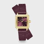 Orologio Cluse Gracieuse Petite Double Crocodile Leather Wine