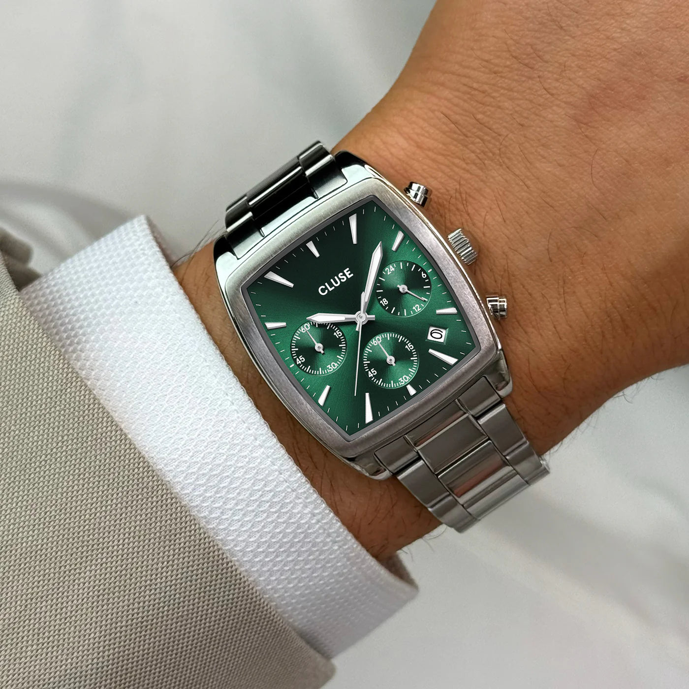 Orologio Cluse Quartaut Chrono Quadrante verde