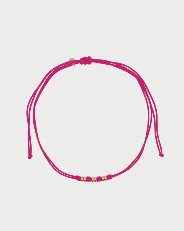 Collana Rue des Mille CHARMBAR Soft cord Rondelle fucsia