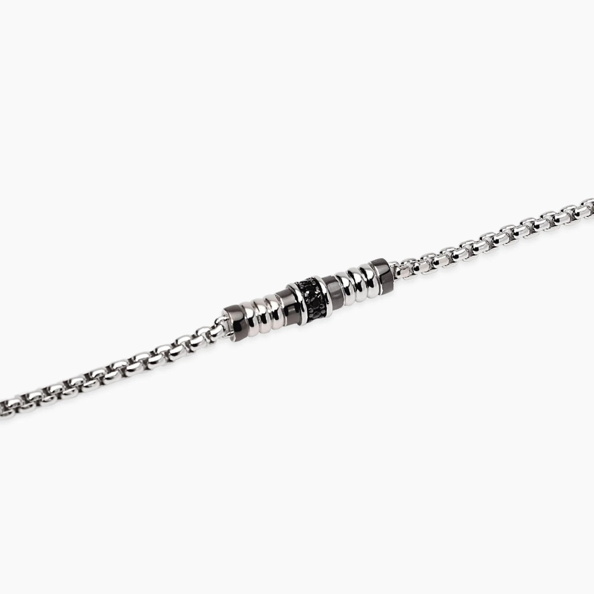 Bracciale Mabina Uomo regolabile in argento con catena veneta