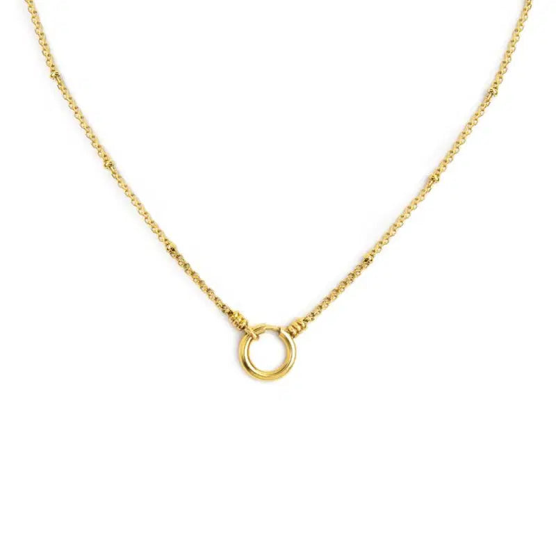 Collana Marlù catena mesh con sfere al centro moschettone ad anello