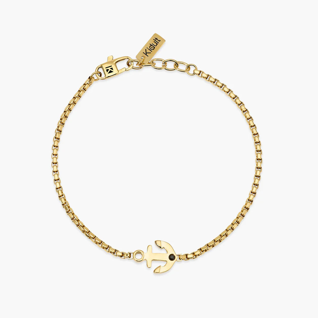Bracciale Kidult uomo in acciaio dorato con ancora