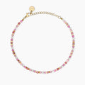 Cavigliera donna Kidult con perle conchiglia e pietre rosa