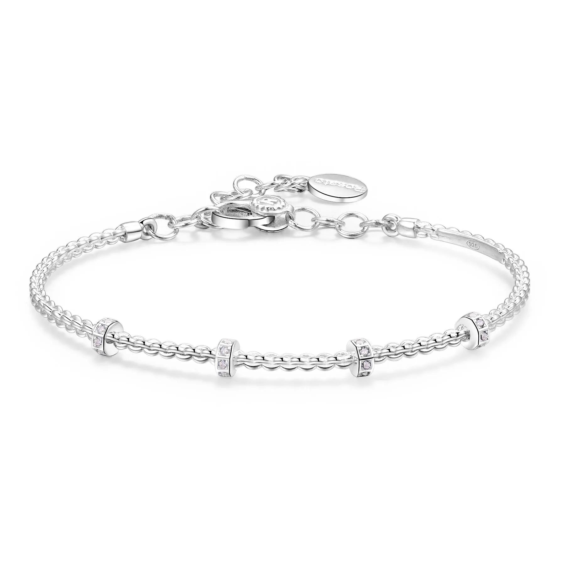 Bracciale donna rigido Rosato Storie in argento Cubic Zirconia