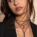 Collana Rue des Mille CHARMBAR girocollo soft cord Base bordeaux