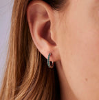 Orecchino argento Fancy Aqua green