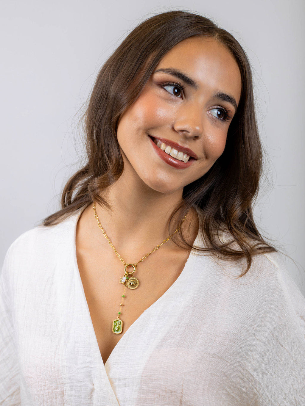 Collana Anartxy donna Amuleto verde