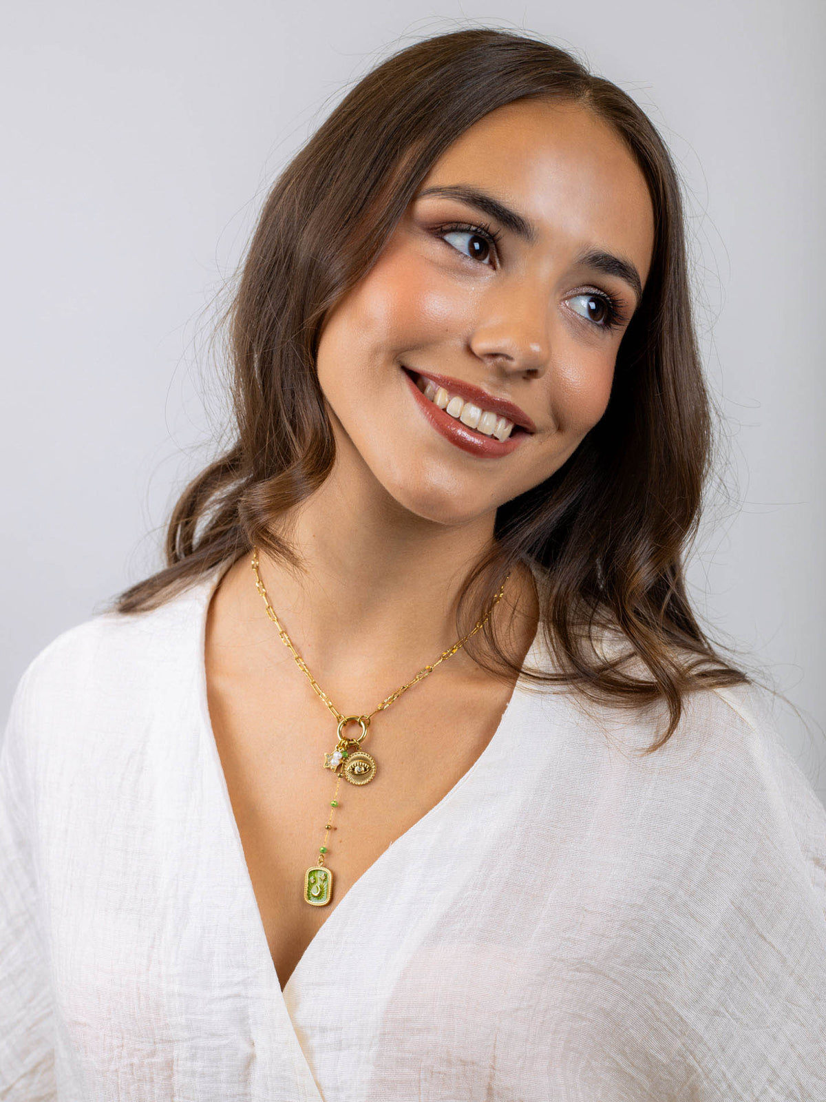 Collana Anartxy donna Amuleto verde