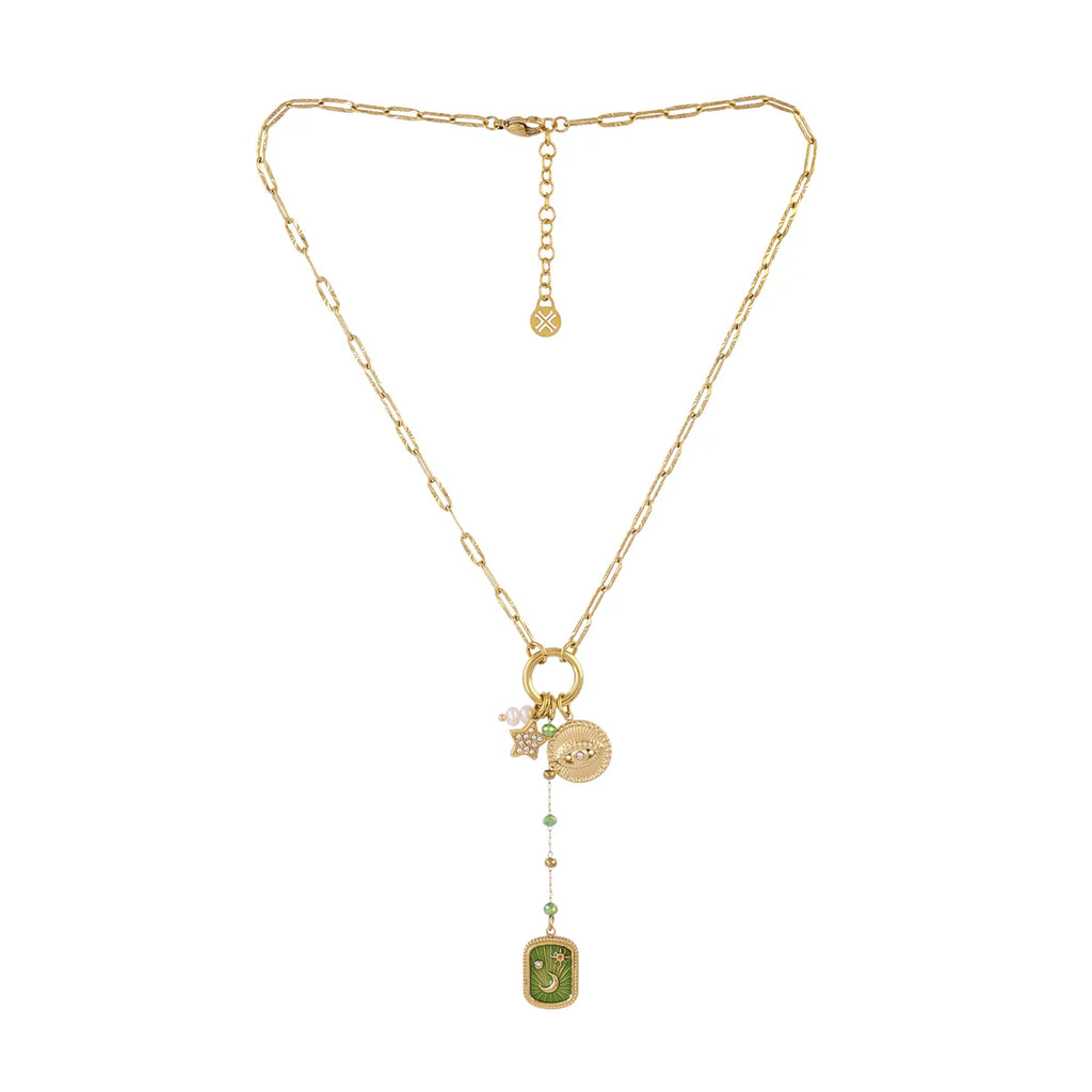 Collana Anartxy donna Amuleto verde