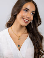 Collana Anartxy donna Amuleto blu e scarabeo