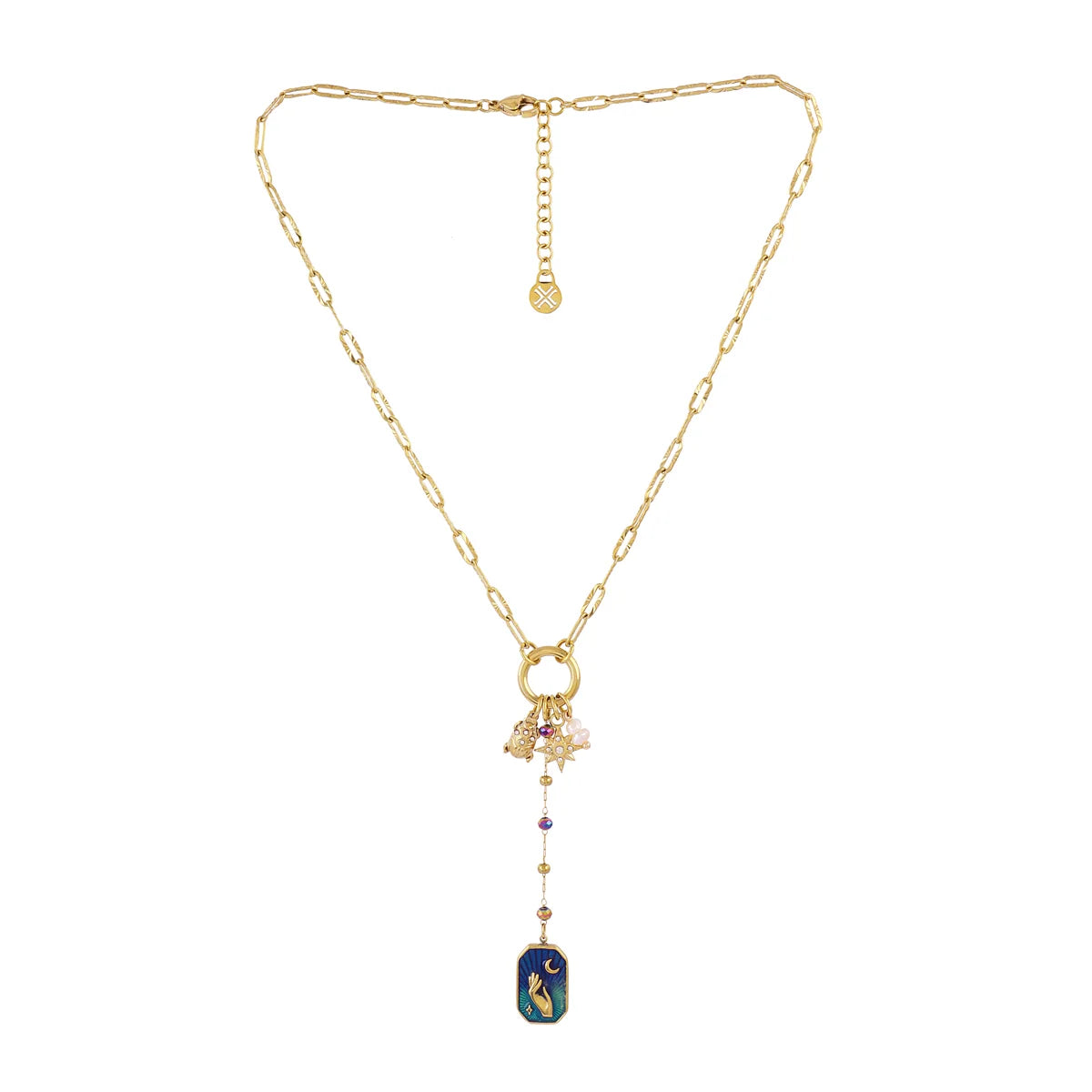 Collana Anartxy donna Amuleto blu e scarabeo
