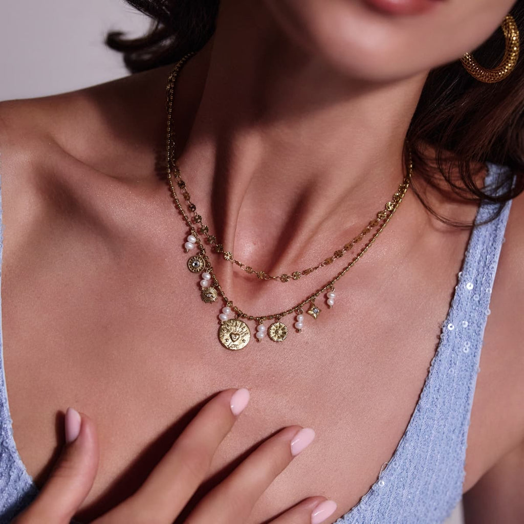 Collana Anartxy donna Doppio filo Medaglietta con cuore