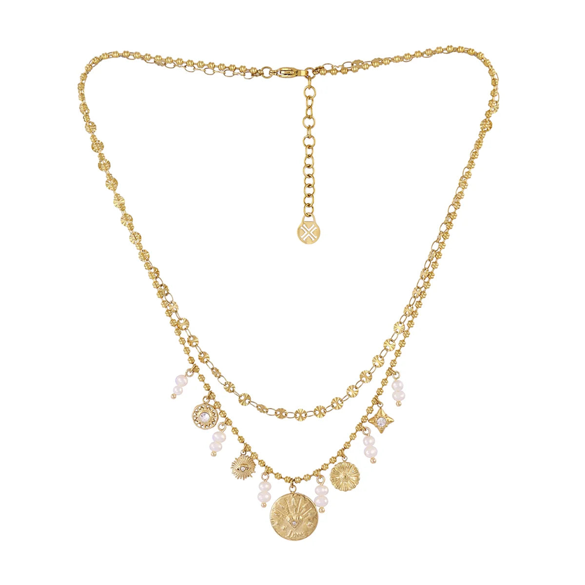 Collana Anartxy donna Doppio filo Medaglietta con cuore