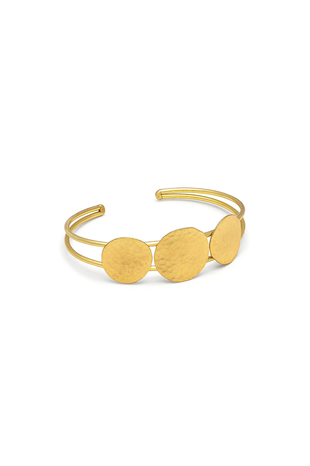 Bracciale rigido Vestopazzo donna Doppia fascia con tre dischi martellati