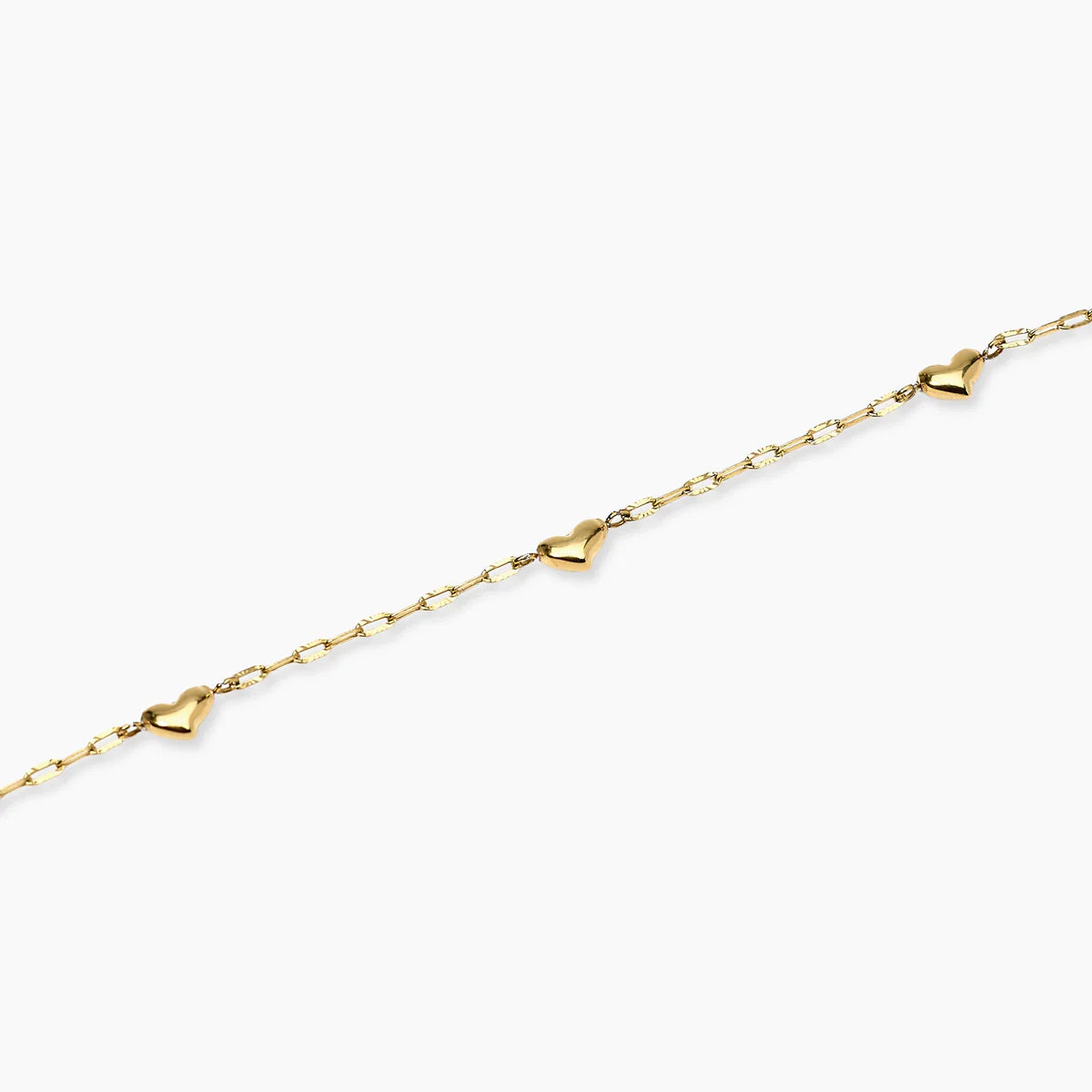 Cavigliera donna Kidult in acciaio dorato con cuori