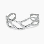 Bracciale Kidult donna cuff in acciaio martellato