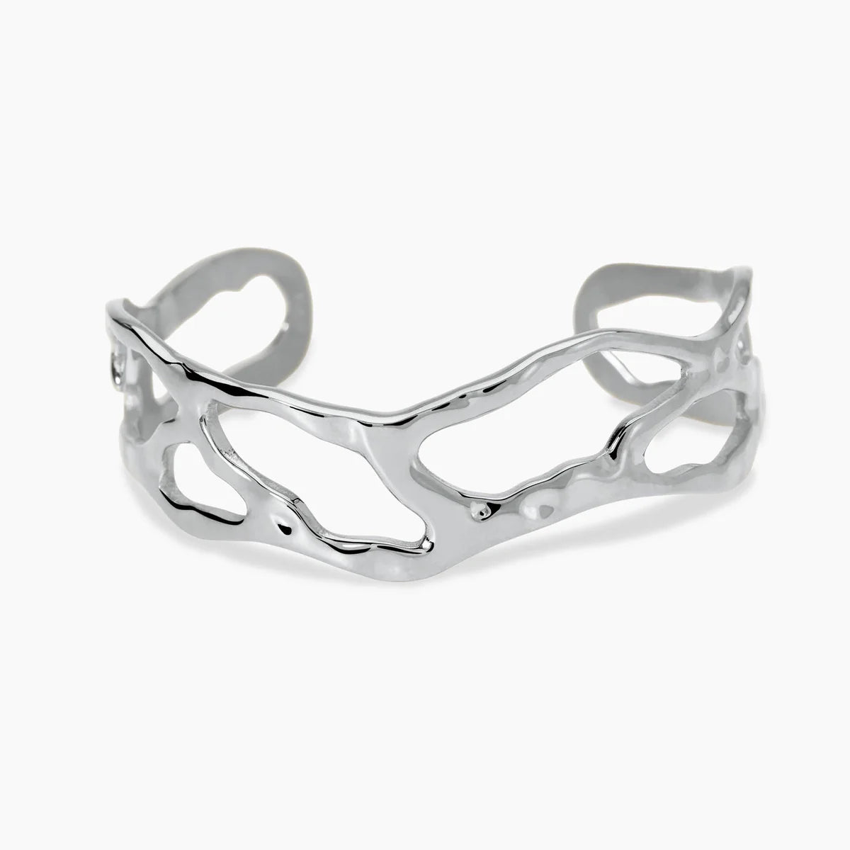 Bracciale Kidult donna cuff in acciaio martellato