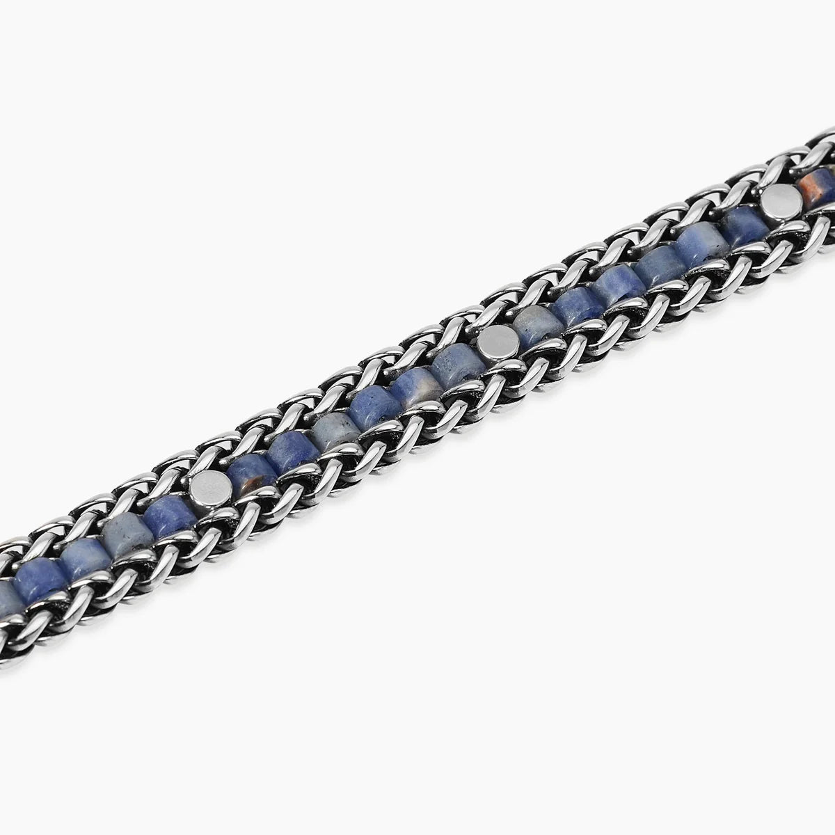 Bracciale Kidult uomo in acciaio e sodalite blu