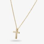 Collana Milor donna Girocollo Croce Oro 375 con Cubic Zirconia Bianche