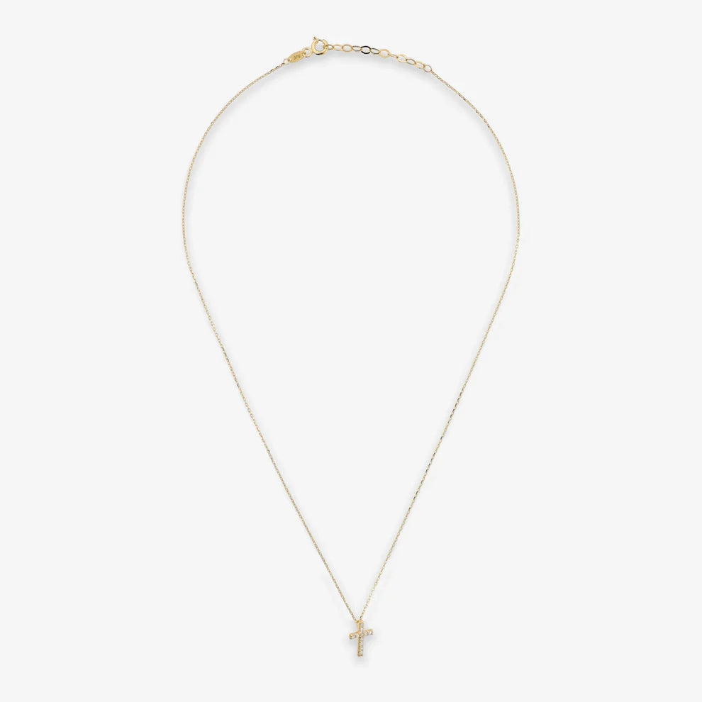Collana Milor donna Girocollo Croce Oro 375 con Cubic Zirconia Bianche