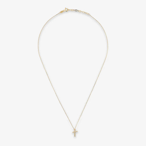 Collana Milor donna Girocollo Croce Oro 375 con Cubic Zirconia Bianche