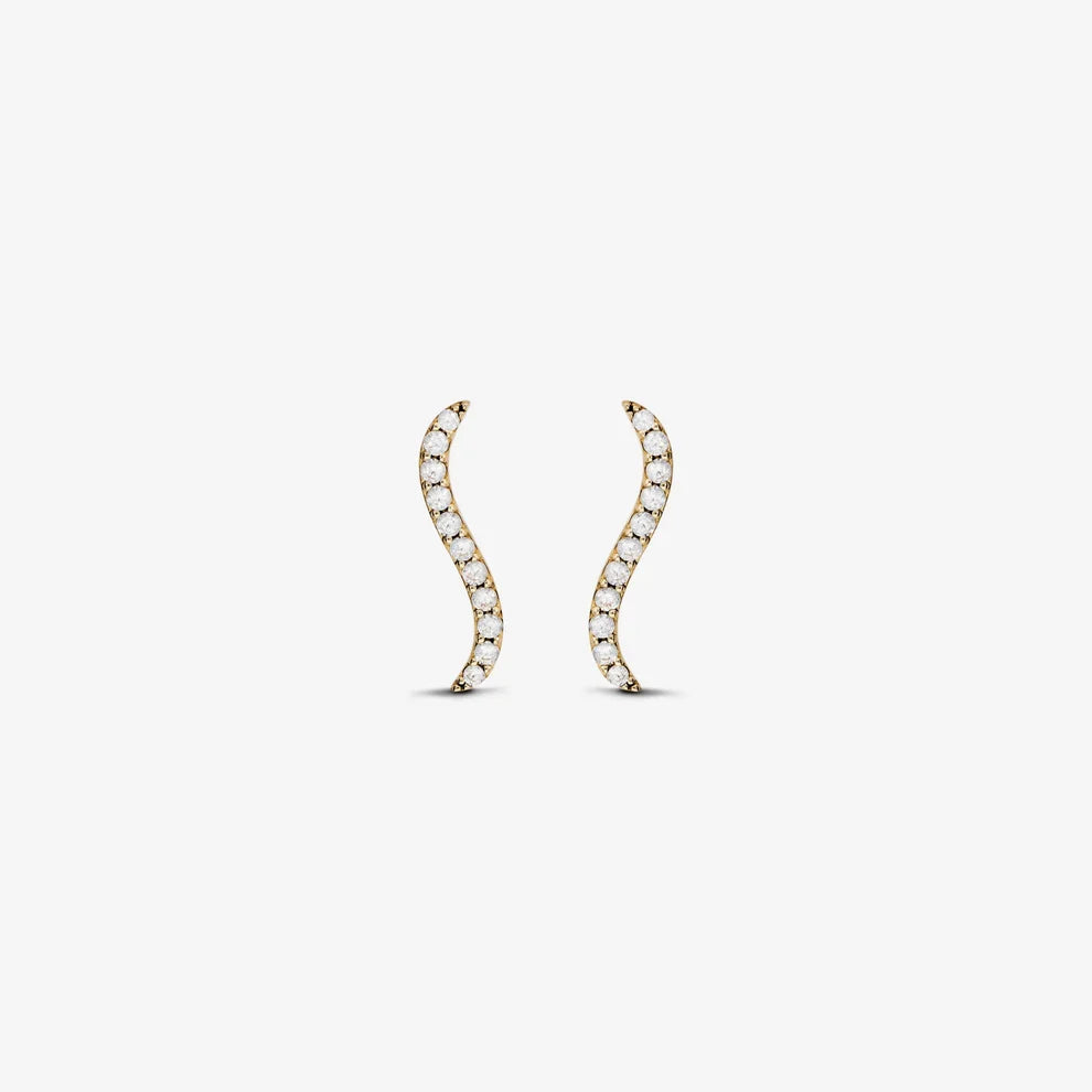 Orecchini Milor donna Onda Oro 375 con Cubic Zirconia