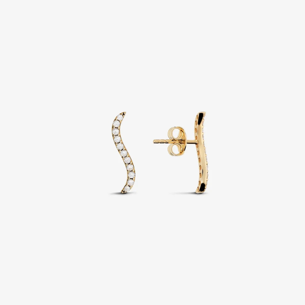 Orecchini Milor donna Onda Oro 375 con Cubic Zirconia