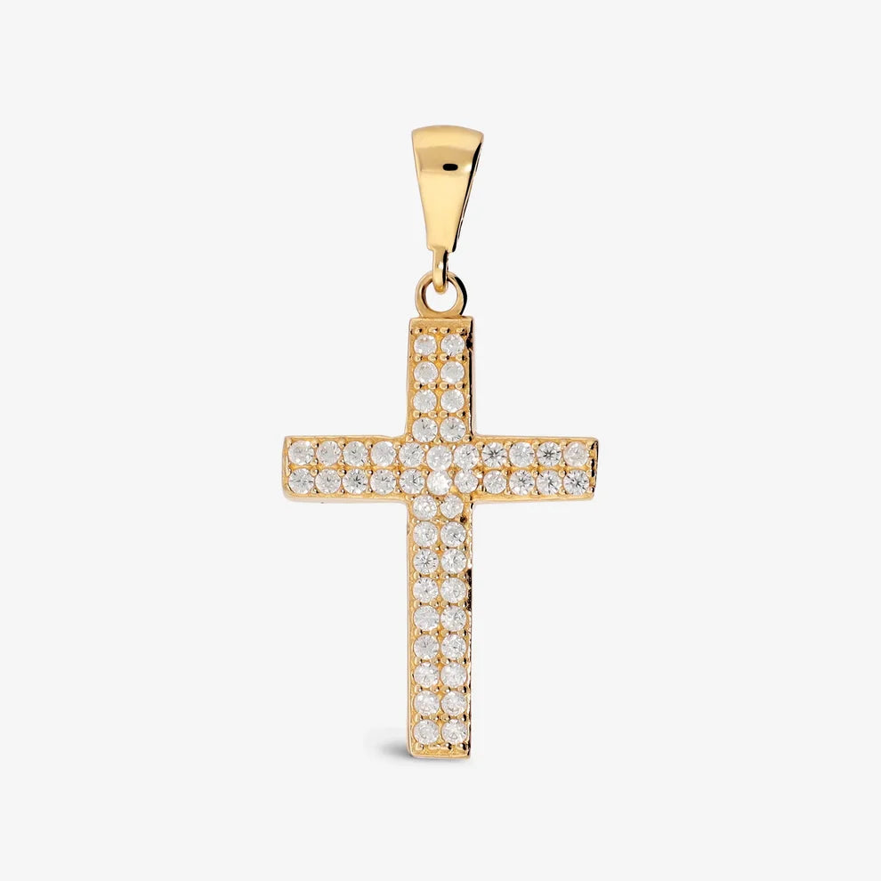 Ciondolo Milor Croce Oro 375 con Pavé di Cubic Zirconia