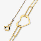 Bracciale Milor donna Maglie rettangolari con cuore Oro 375