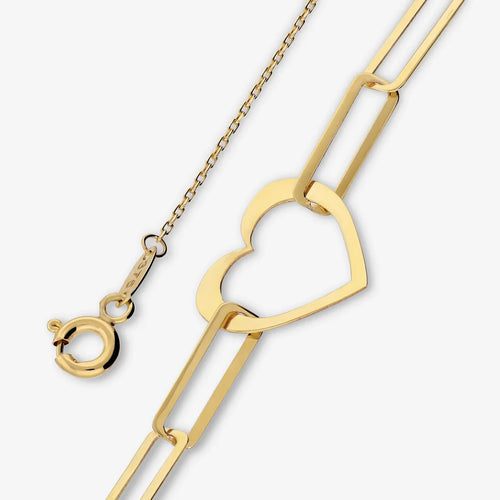 Bracciale Milor donna Maglie rettangolari con cuore Oro 375