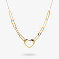 Collana Milor donna Girocollo Cuore Oro 375 con Maglie Rettangolari