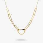 Collana Milor donna Girocollo Cuore Oro 375 con Maglie Rettangolari