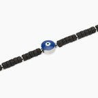 Bracciale Kidult uomo in pietra lavica con simbolo occhio centrale