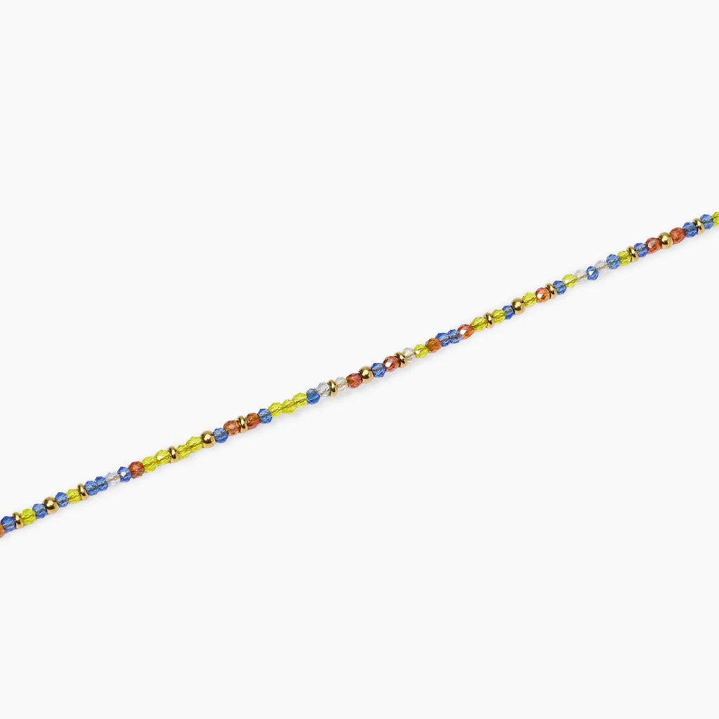 Cavigliera donna Kidult dorata con inserti multicolor