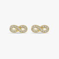 Orecchini a lobo Milor donna Infinito Oro 375 in Pavé di Cubic Zirconia