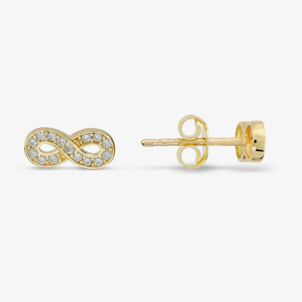 Orecchini a lobo Milor donna Infinito Oro 375 in Pavé di Cubic Zirconia