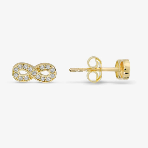 Orecchini a lobo Milor donna Infinito Oro 375 in Pavé di Cubic Zirconia
