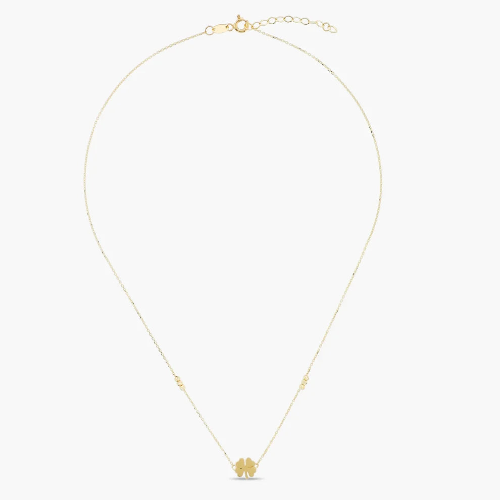Collana Milor donna Quadrifoglio con Bead Diamantate Oro 375