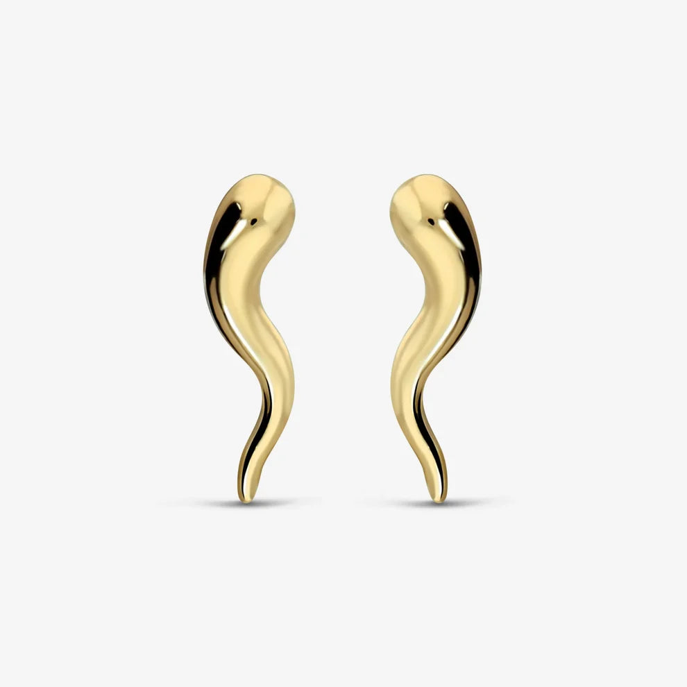Orecchini a lobo Milor donna Corno Lucido Oro 375