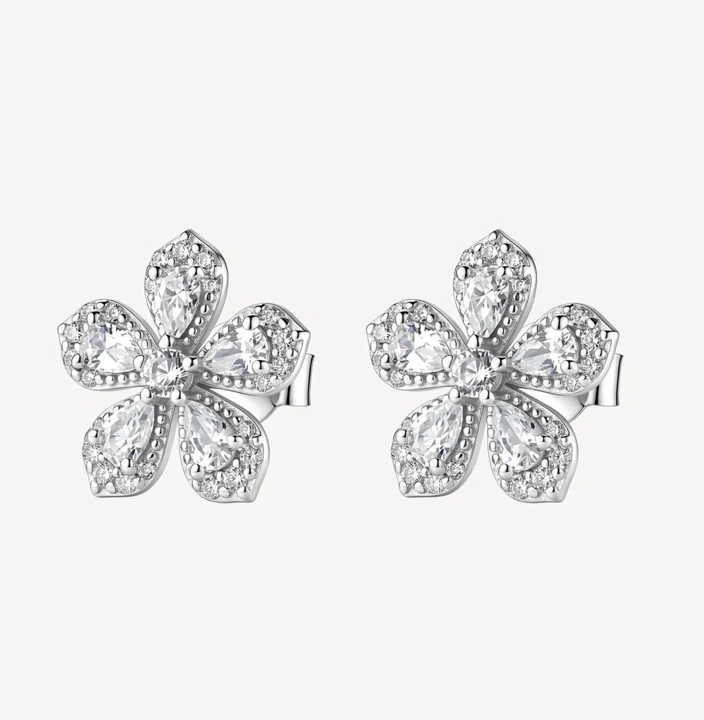 Orecchini argento Fancy infinite white a lobo Fiore